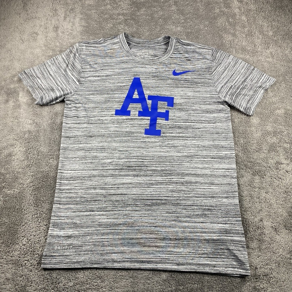 Nike Dri-Fit Air Force Falcons Nike‎ Short Sleeve Shirt Mens Small Gray Blue
